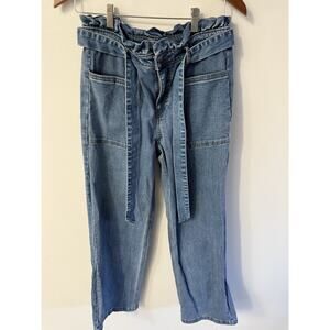 Candace Cameron Bure Womens Jeans Blue Size 4 Wide Leg Med Wash Tie Waist Casual